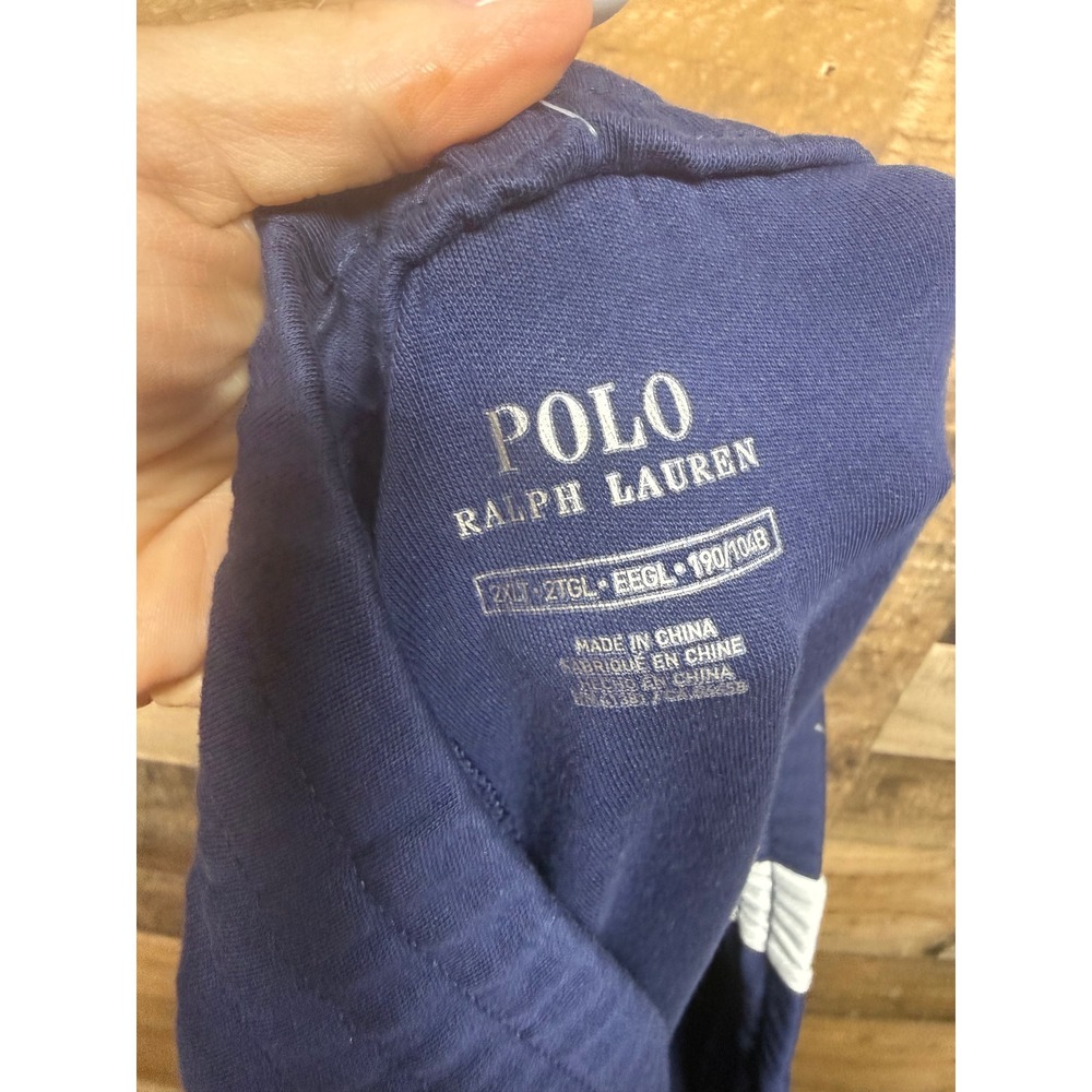 Polo Ralph Lauren Mens Navy Blue Interlock Track Pants Side Stripe 2XLT NEW - Picture 8 of 9